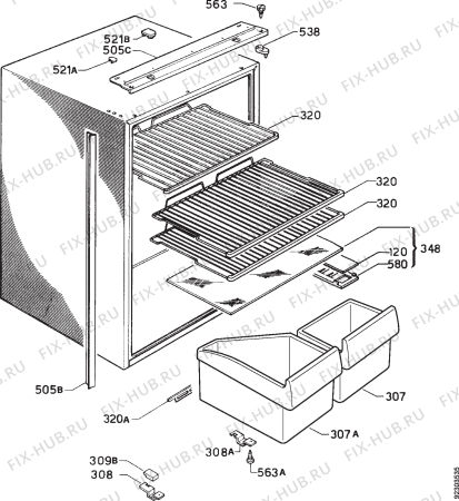 Взрыв-схема холодильника Zanussi ZI5165 - Схема узла Housing 001